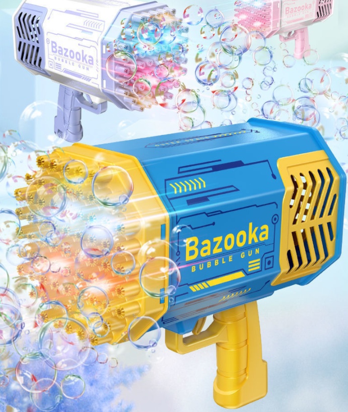 Bubble Gun Rocket 69 Holes Soap Bubbles Machine Gun Shape Automatic Blower With Light Toys For Kids Pomperos - Image 7